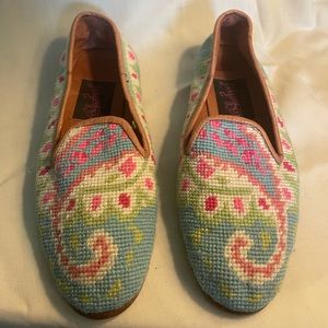 Soles By Paige Cross-Stitch Wool Loafer-Style Flats
